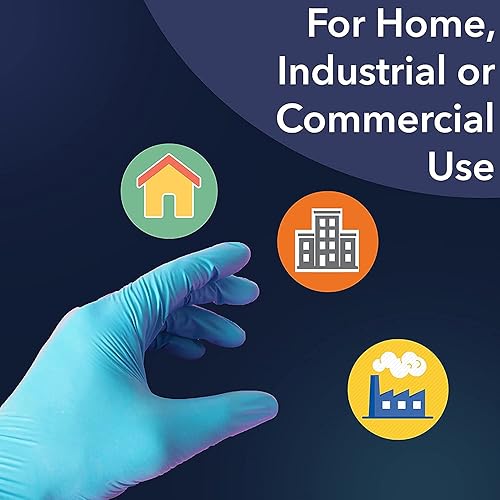 Miniatura 3 de Circlecare - Guantes desechables de nitrilo sin polvo, examen médico industrial, goma sin látex, no estériles, seguros para alimentos, puntas de los