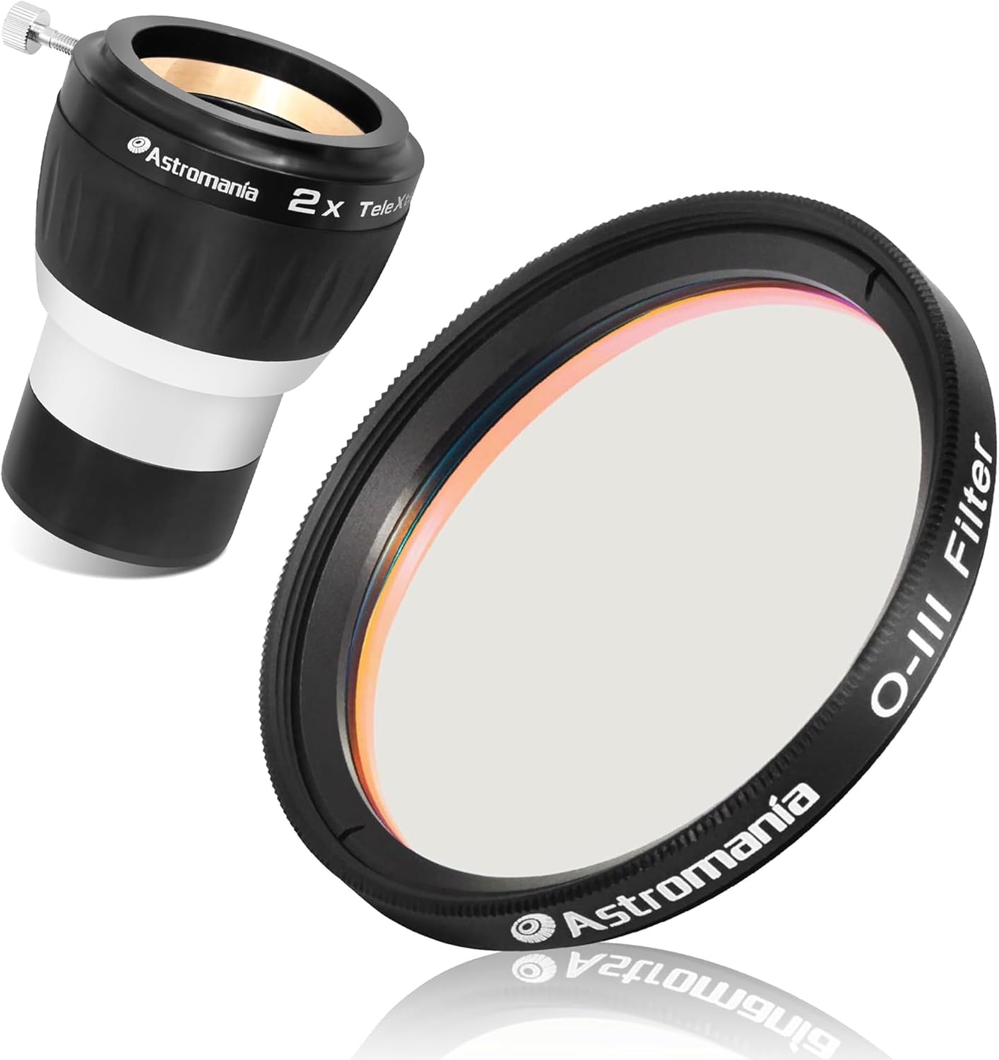 Astromania 2 Inch 2X Barlow Lens - Bundle with - 2" O-III Filter