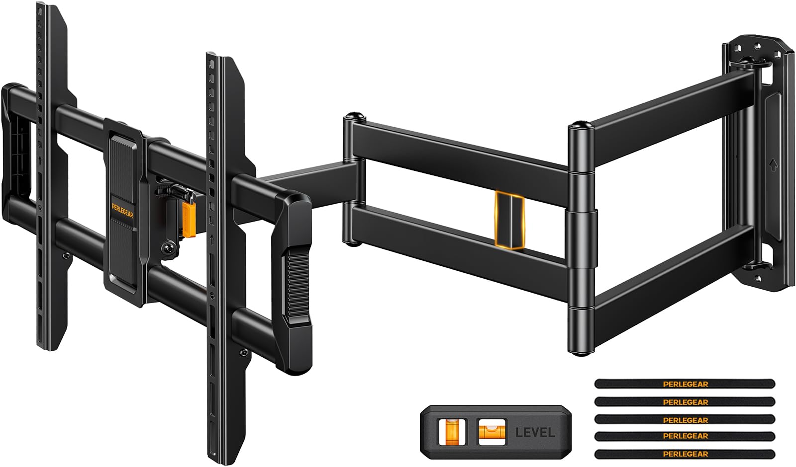 Perlegear Supporto TV Parete Braccio Lungo da 943mm per TV 42–84 Pollici, Staffa TV fino a 68kg con Rotazione e Inclinazione, Supporto TVs per LCD/LED/OLED, Max VESA 600 x 400mm