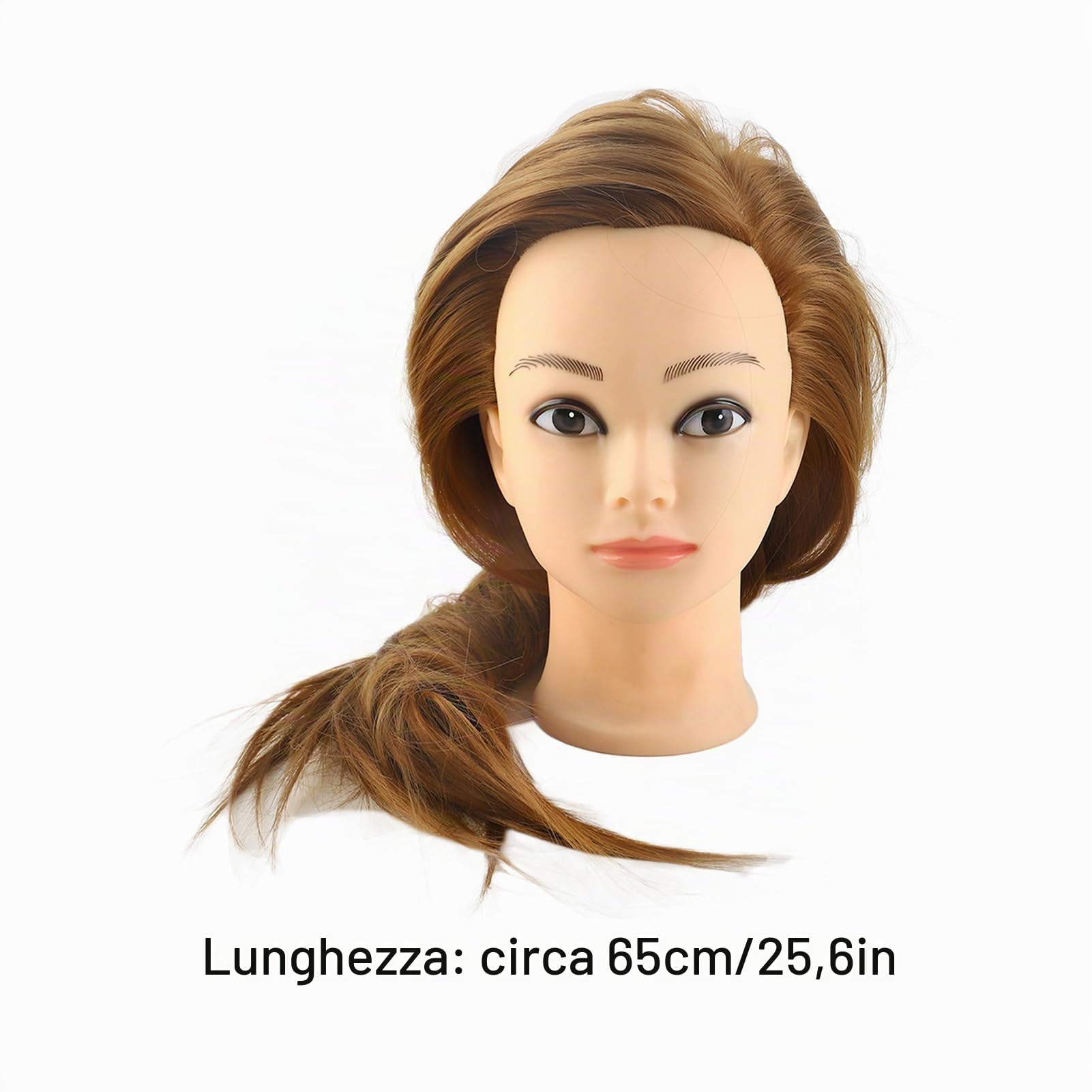 Testa di parrucchiere, testa manichino capelli umani, allenamento parrucchieri, weaving curling taglio, cosmetologia professionale.