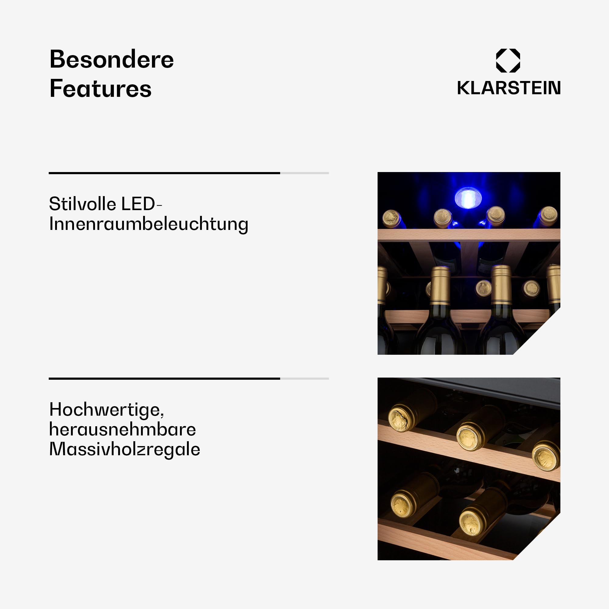 Klarstein Weinkühlschrank, Getränkekühlschrank Schmal, Kühlschrank mit Glastür, Getränkekühlschränke Freistehend, Weinkühlschrank Klein, Weinkühlschränke 1 Zone, UV-Schutz, 4-18 °C, 12 Flaschen