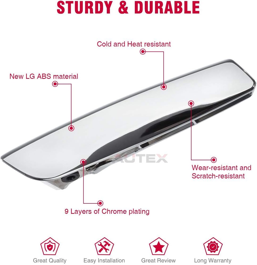 AUTEX 81195 Interior Door Handles Driver & Passenger Side Compatible with Escalade 2007 2008 2009 2010 2011 2012 2013 2014 Compatible with Tahoe Avalanche Compatible with Yukon Pickup Truck