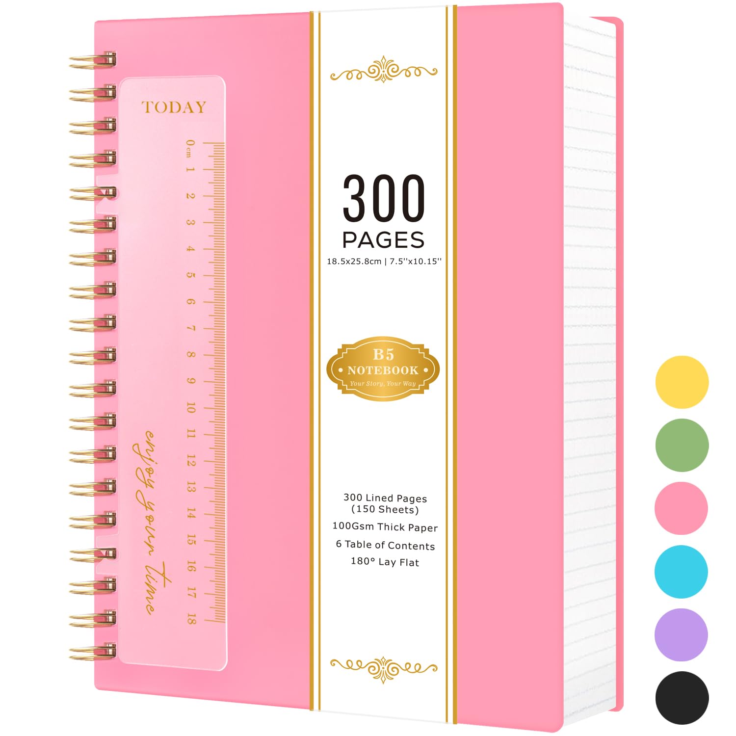 NIRMIRO Notebook Notepad B5, 18.5 x 25.8cm, Spiral Notebooks Journal Wirebound Note Books for Women/Men