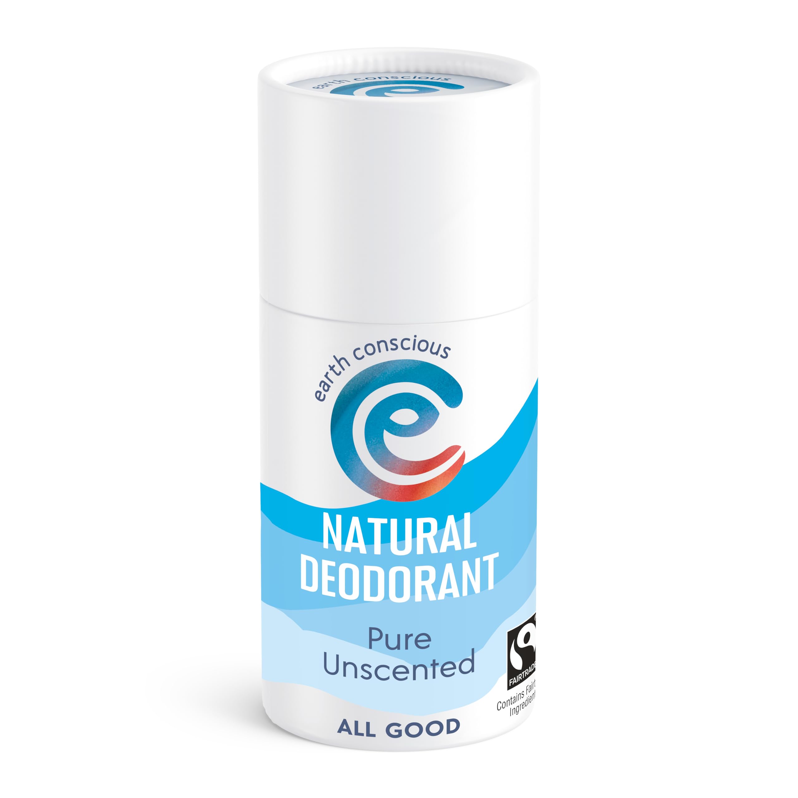 Earth ConsciousNatural Deodorant Stick 60g- Eco Friendly, Vegan Friendly, Aluminium Free & Cruelty Free Deodorants for Men and Women. UK Made (Pure, Unscented)
