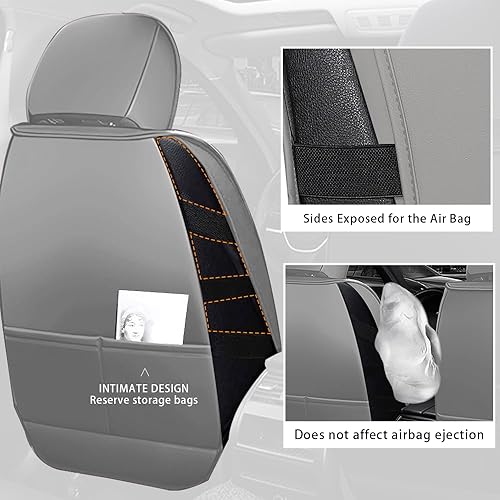 Miniatura 5 de Funda de asiento de automóvil para Audi Q8 2019-2023, 5 asientos, de piel napa, impermeable, antideslizante, compatible con bolsa de aire, fácil de