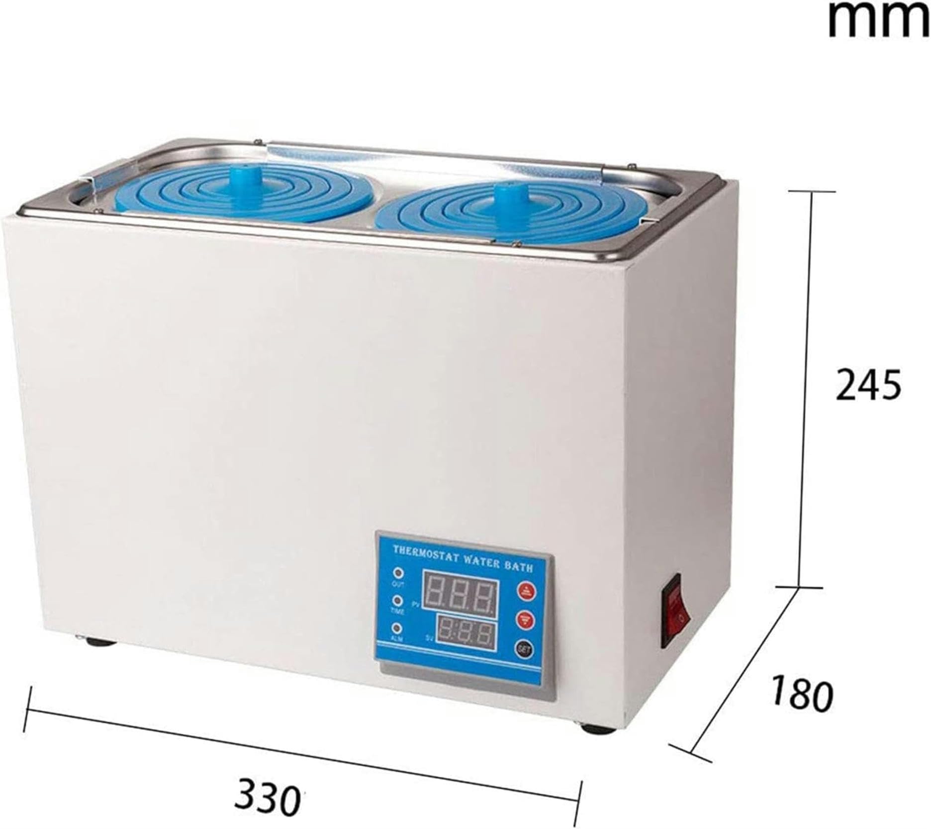 Baño María termostático Digital, habitación 1/2 hidromasaje eléctrico Digital, Pantalla Digital 220 V 50 Hz Baño de Temperatura Constante, Apto para Laboratorio, Acero Inoxidable