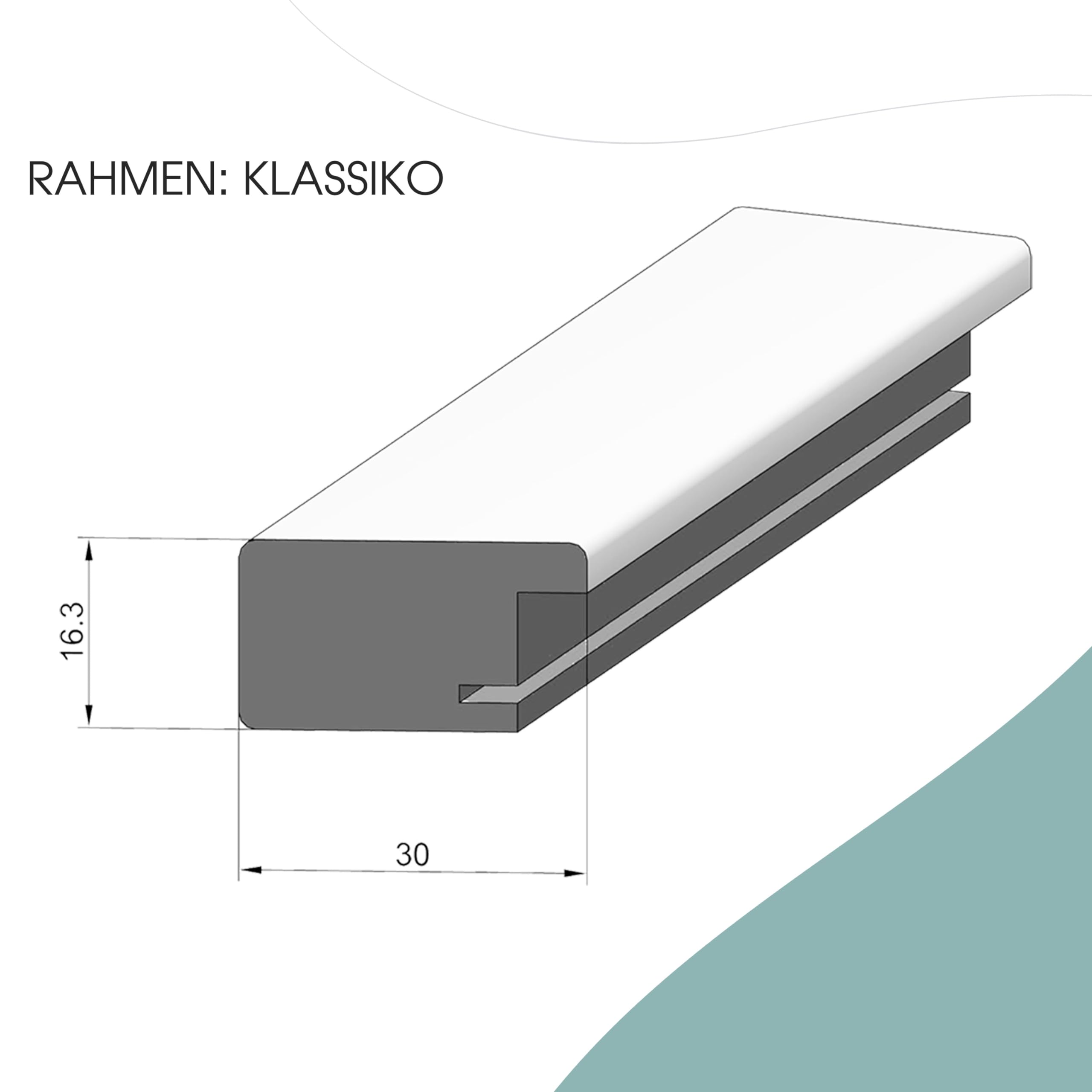 Cornice classica con specchio | rosso | dimensioni specchio: 50 x 50 cm | più cornice da 5 cm | specchio da parete | in 11 misure