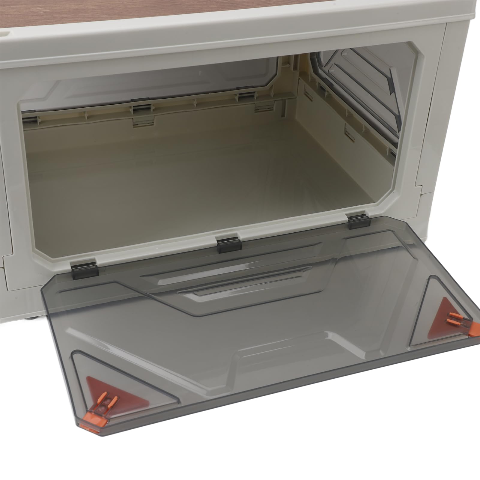 52L Faltbare Aufbewahrungsbehälter mit Deckel und Rädern, Stapelbare Plastik -Aufbewahrungsbox für Camping -Outdoor -Reise -Heimorganisation, PP+MDF -Material