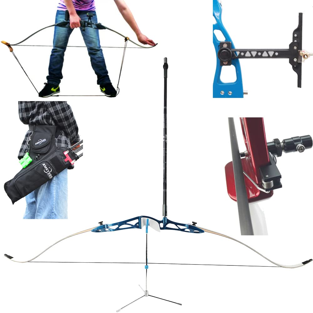 wolfman Bogenschießen Recurve Bogen Set Erwachsene 66/68/70 Zoll 12-40 lbs Bogen Pfeil Set Praxis Bogen Wettbewerb Bogen Jagd Bogen für Bogenschießen Club Schießwettbewerb RH