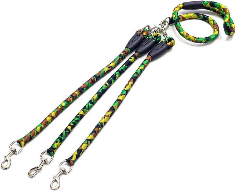 OxyPlay 3 Way Dog Leash,Heavy Duty No Tangle Adjustable Detachable Triple Dog Coupler, for 1/2 / 3 Medium & Large Dogs Pet