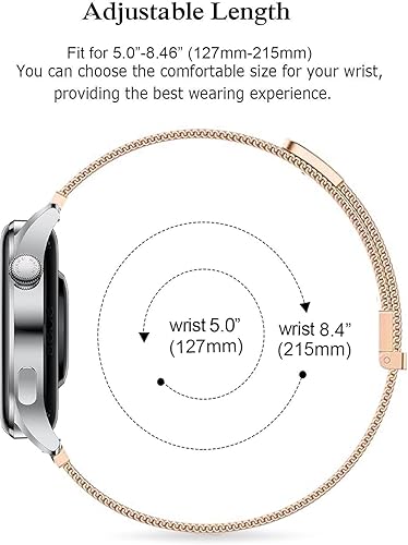 Vista 41 de Correas compatibles con Samsung Galaxy Watch de 1.81 pulgadas / Galaxy 3 de 1.77 pulgadas / Gear S3, correa de repuesto de malla metálica de acero
