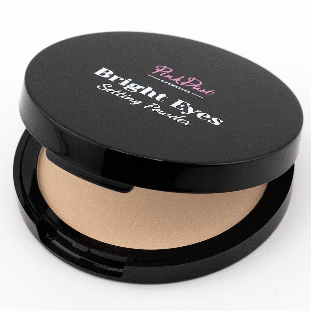 Pink Dust Bright Eyes Setting Powder - Under Eye Brightening Setting Powder - Soft, Smooth, Pressed Powder Delivers a Luminous, Weightless Coverage