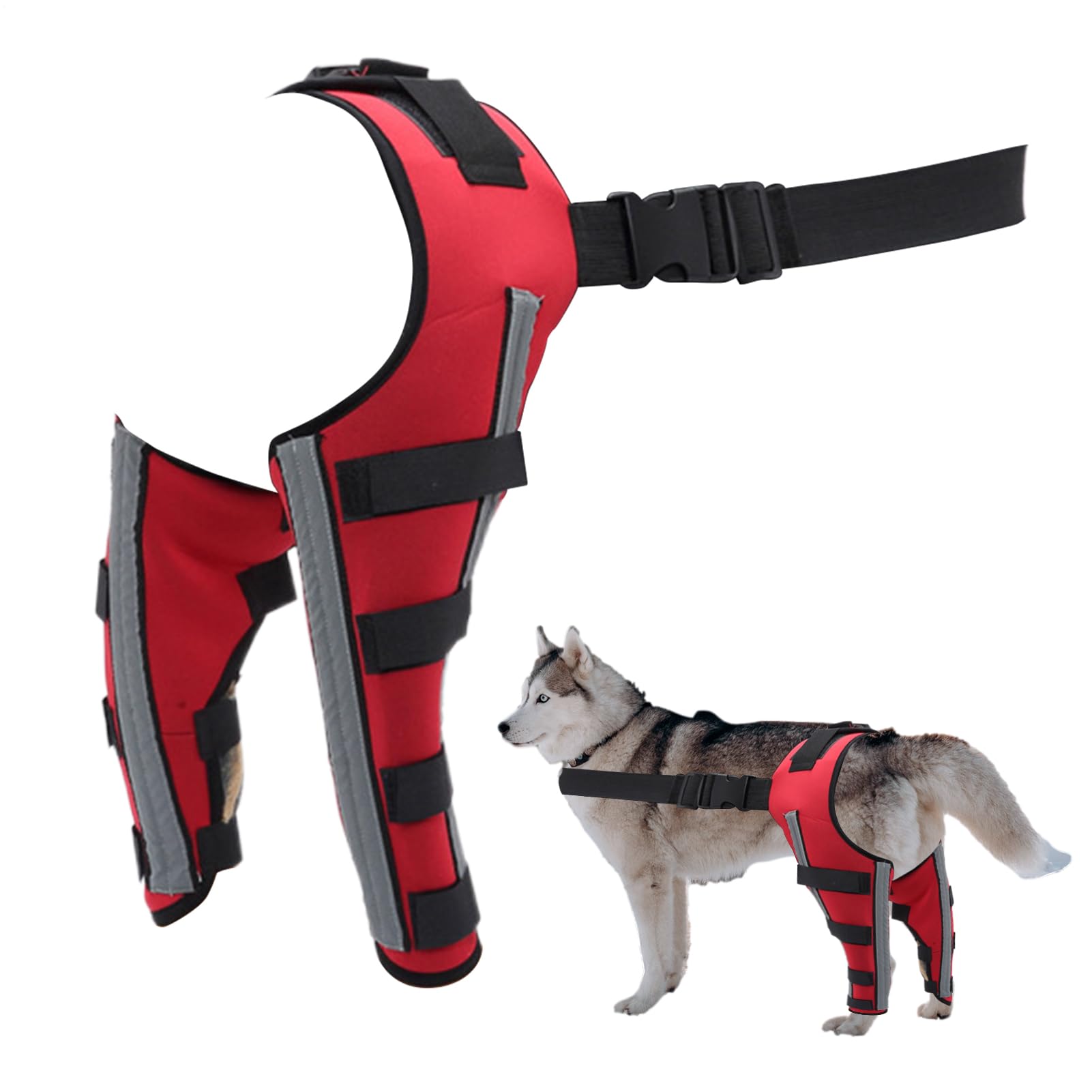 Attelle de genou pour chien réglable pour soulager la patte arrière et l'articulation