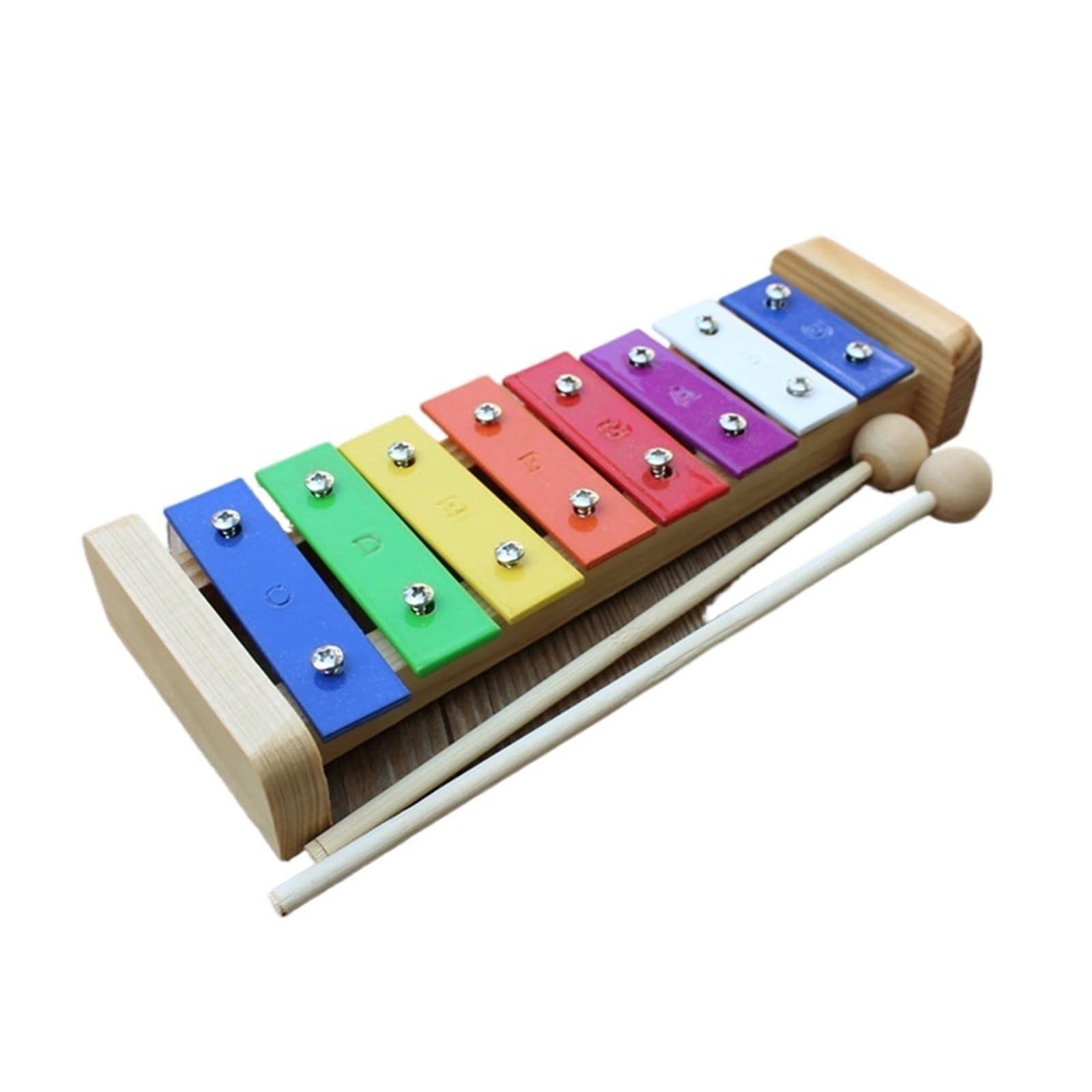Xilofono Xilofono a 8 tasti | Strumento musicale in metallo con tastiera musicale in legno