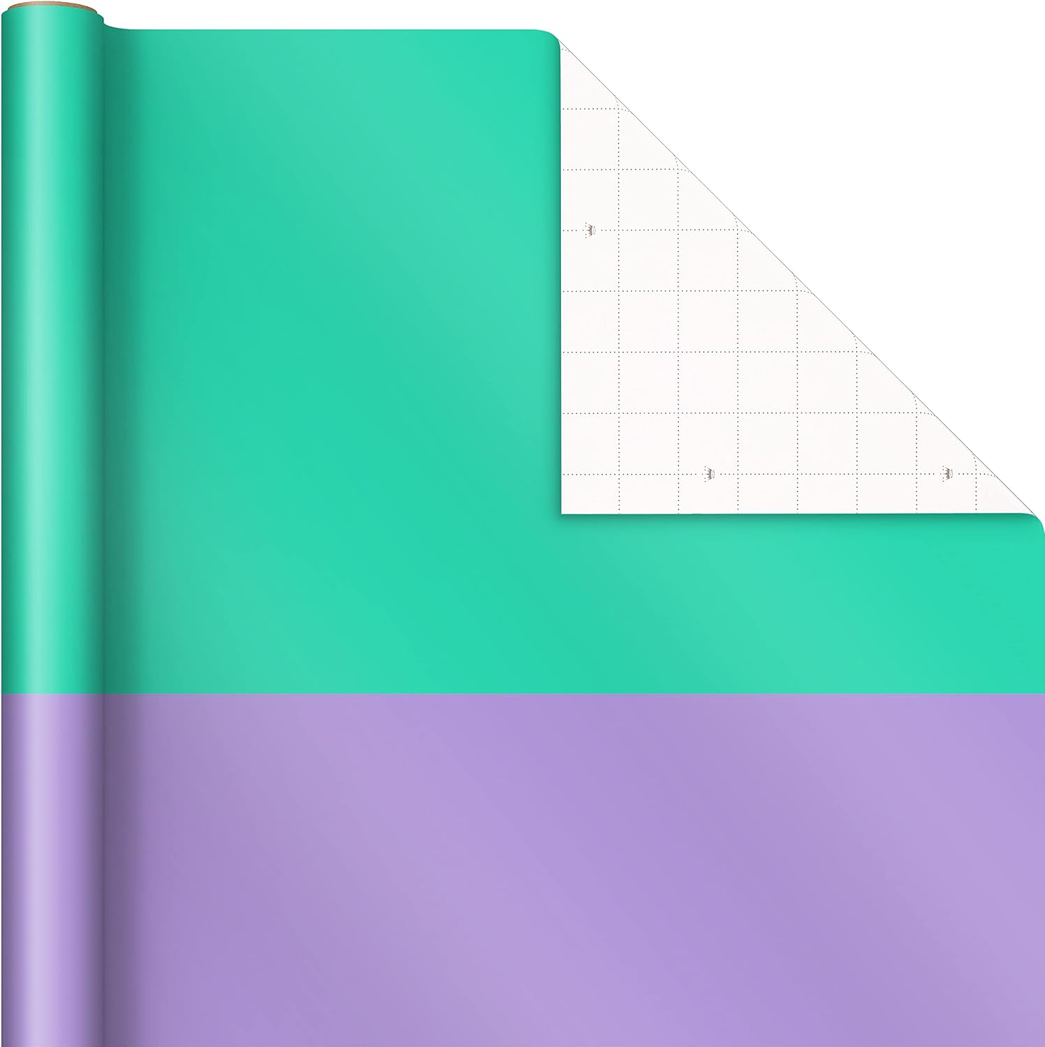 Hallmark Bright Pastel Wrapping Paper with Cutlines on Reverse (3 Rolls: 75 sq. ft. ttl) Dual Tone: Green, Violet, Pink, Yellow, Blue, Orange for Birthdays, Baby Showers, Easter
