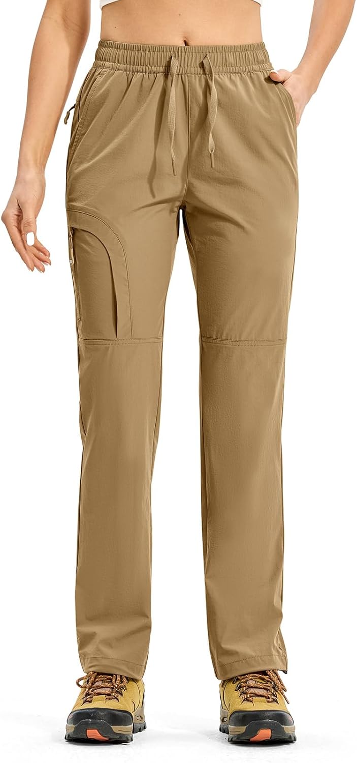 Rdruko Women's Hiking Pants Lightweight Quick Dry Water Resistant Cargo Outdoor Travel Pants Elastic Waist - Image 6