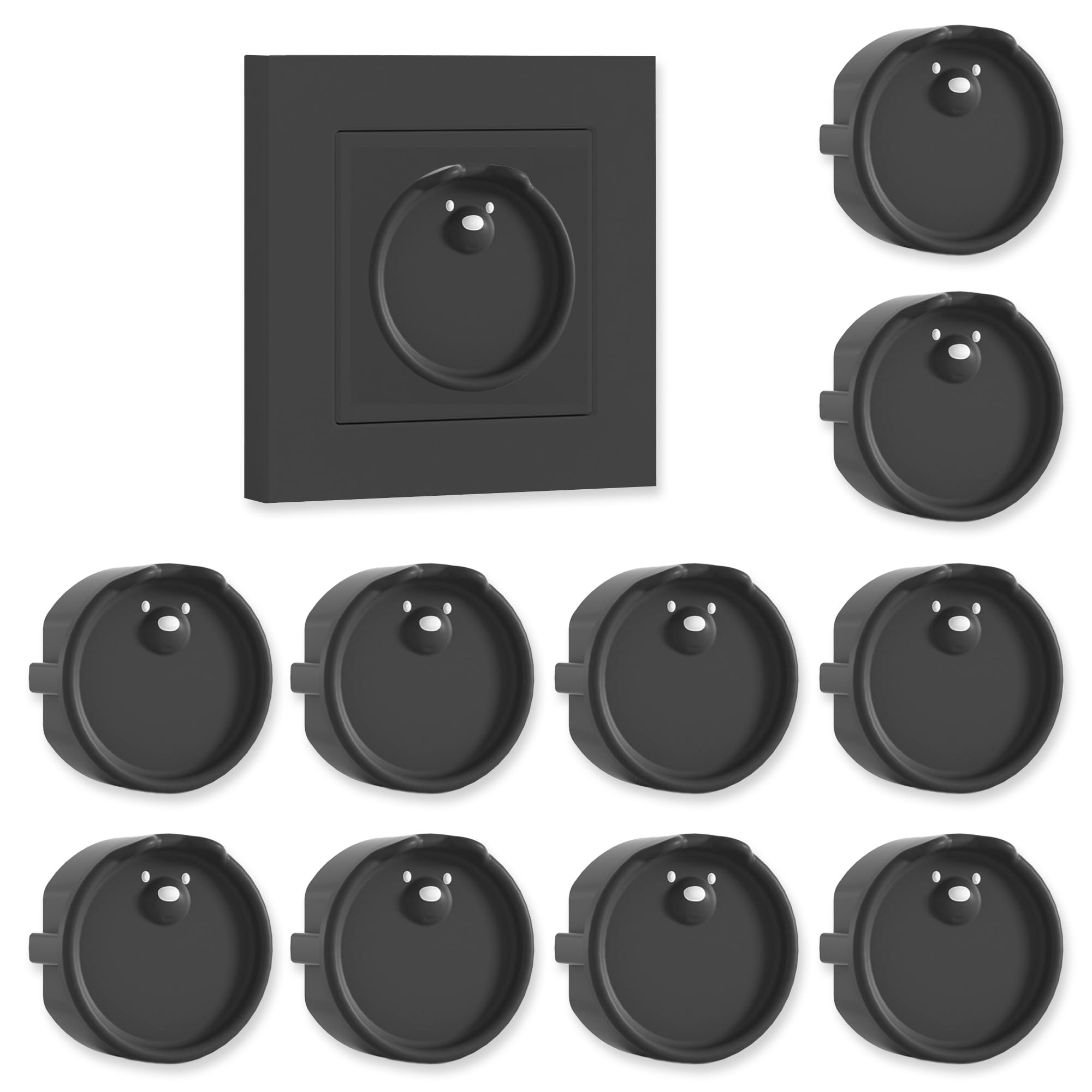 VntMQP F Steckdosenabdeckung, Silikon steckdosensicherung Dekorative Abdeckung/Staubschutz, Küche/Waschraum Spritzwassergeschützte steckdosen abdeckung (10 Schwarz)