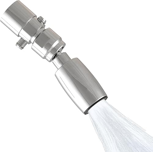 Miniatura 8 de High Sierra 's - Cabezal de ducha de bajo flujo de 1.5 GPM de metal con válvula de goteo  Versión mejorada  Oculta hilos antiestéticos para brazo de