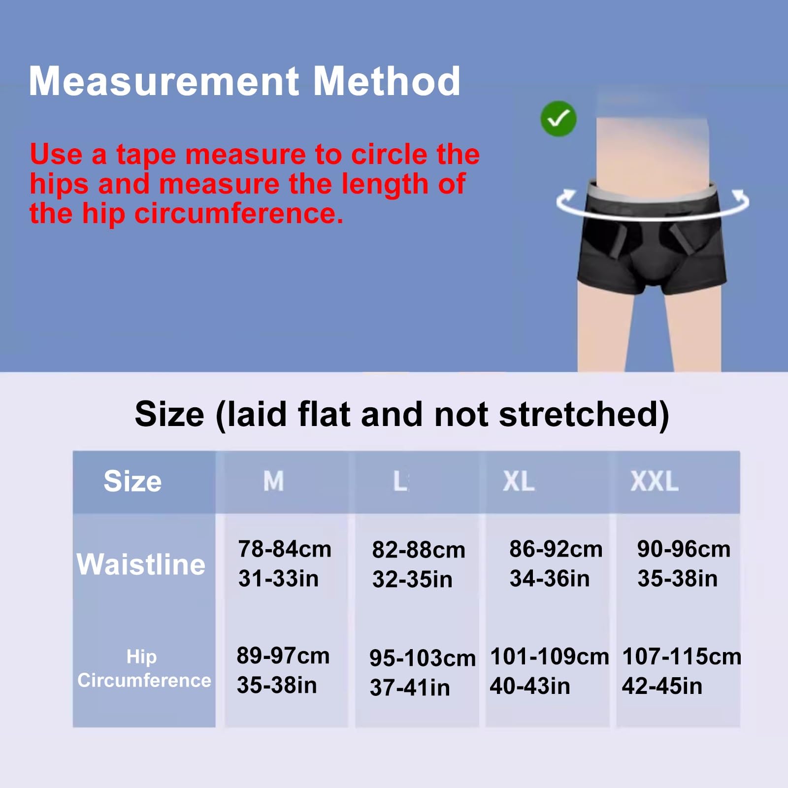 Ceinture Hernie Inguinale Homme, Culottes de Soutien pour Hernie avec 2 Coussinets de Compression Amovibles, Ceinture Abdominale Réglables pour Hernie Inguinale Simple/Double(M)
