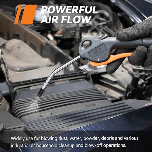Miniatura 7 de Pistola de soplado de aire con punta de goma, 3 piezas, entrada de aire de latón de 14", se adapta a la limpieza del automóvil, limpieza de