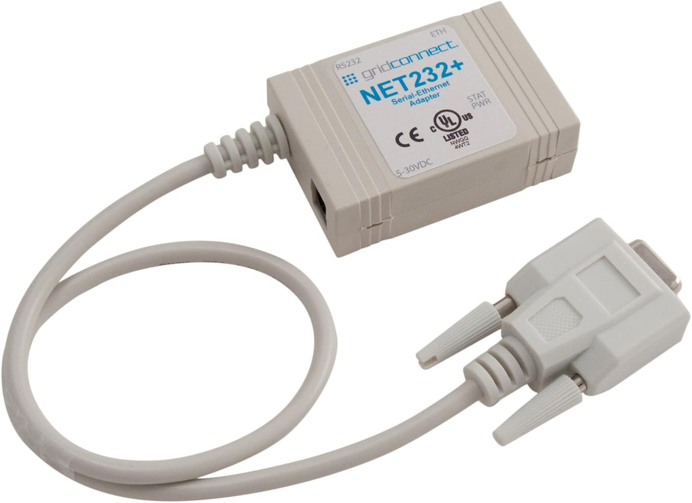 Grid Connect NET232+ Serial to Ethernet Intelligent Cable Adapter with DTE (Male) (GC-NET232-PLUS-DTE-110)