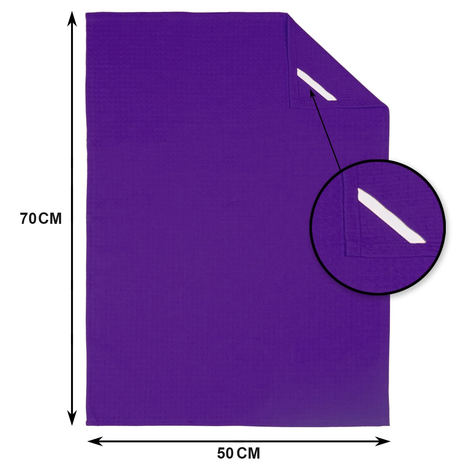 YOGAN Tea Towels/Kitchen Towels Pack of 5, Royal Purple, 70 X 50 X 0.5 cm - Image 2