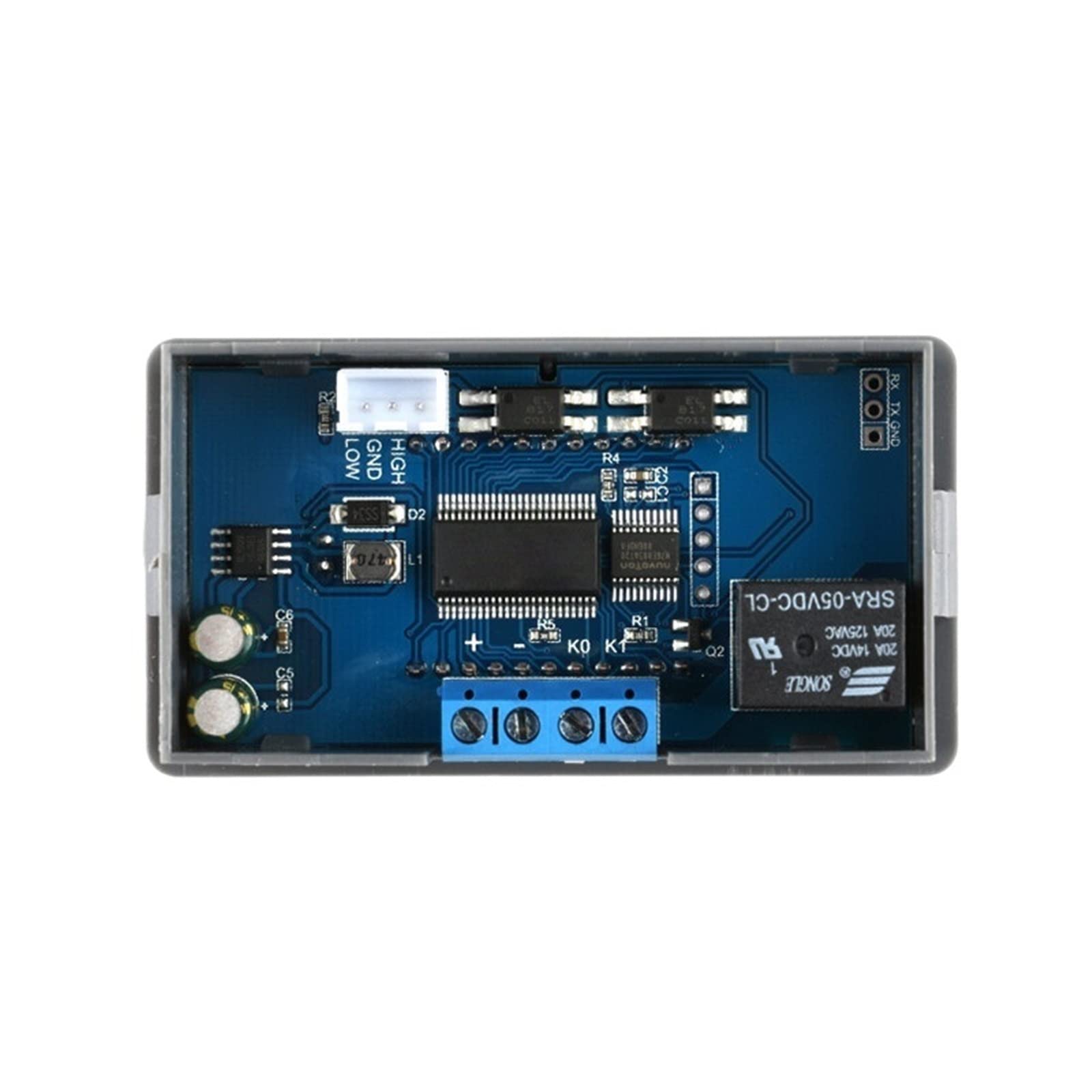 Módulo de relé de retardo de Tiempo Digital LED DC12V, Interruptor de Control de relé Temporizador programable, Ciclo de Disparo de sincronización con Funda for Interior
