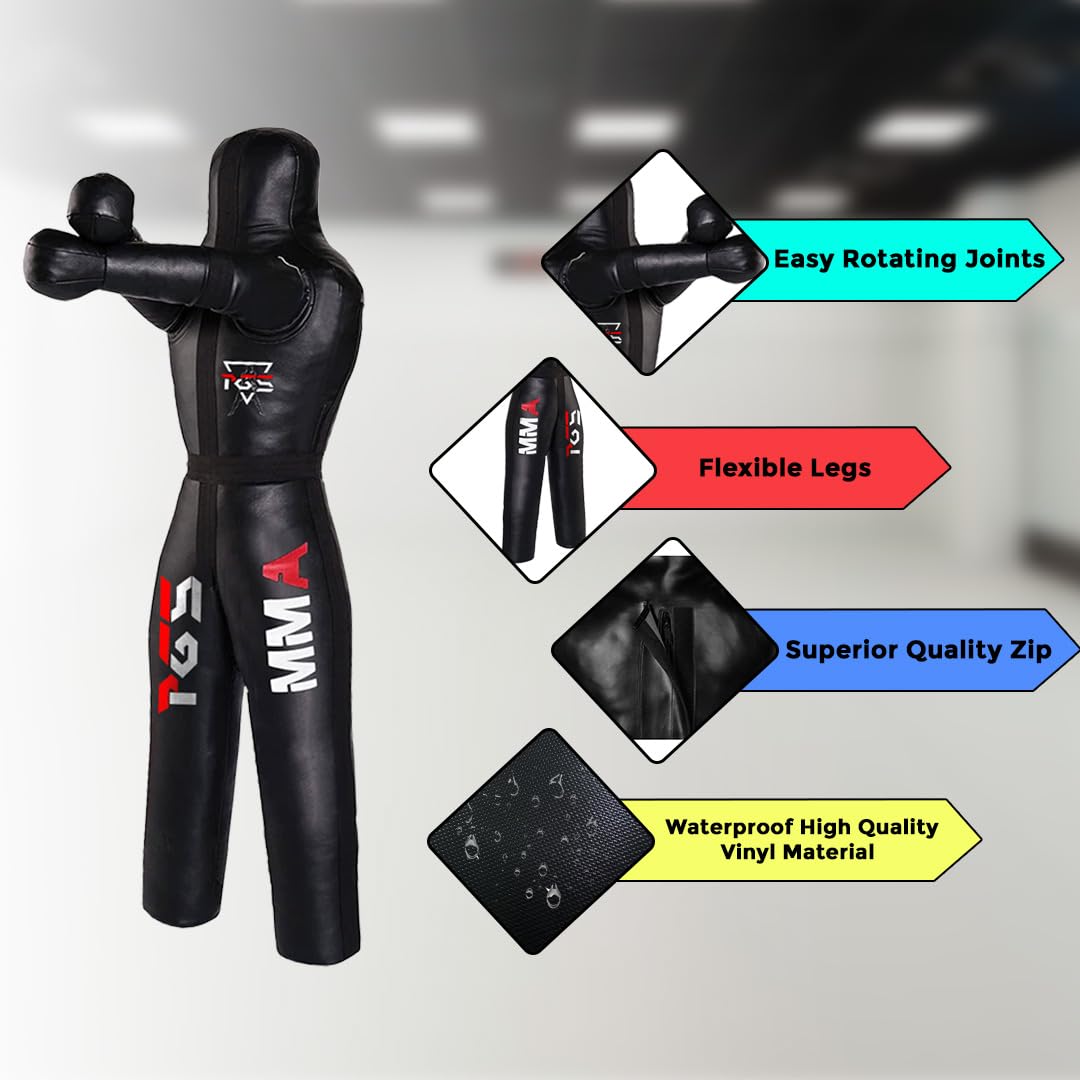 PGS Skórzany manekin do judo karate Jiu Jitsu worek bokserski do treningu zapasów MMA BJJ brazylijski-UNFILLED