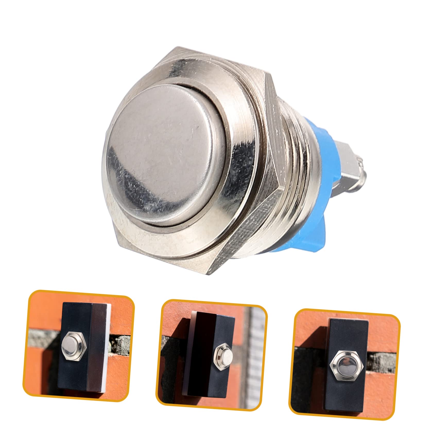 RajoNN 4 Pcs Bouton pour Sonnette Bouchons en Bois Fil de Sonnette de Porte Bouton Rond pour Carillon Bouton de Sonnerie de Sonnette de Porte à Réinitialisation Automatique Carillon Bouton