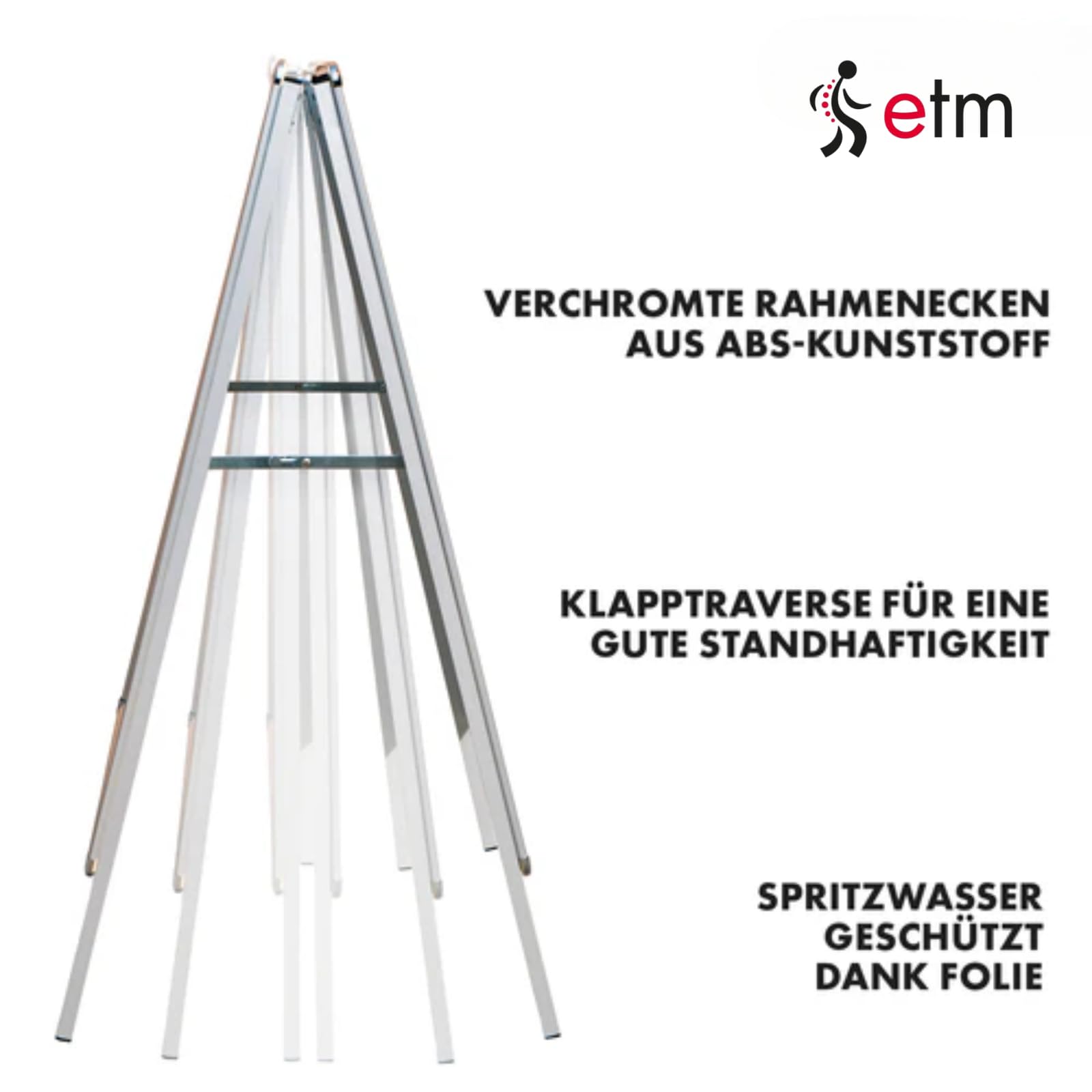 ETM Tope para clientes DIN A1 – Gran venta para 2 carteles con marco de aluminio de 25 mm – Incluye lámina protectora – Soporte para carteles resistente a la intemperie – Expositor para aceras