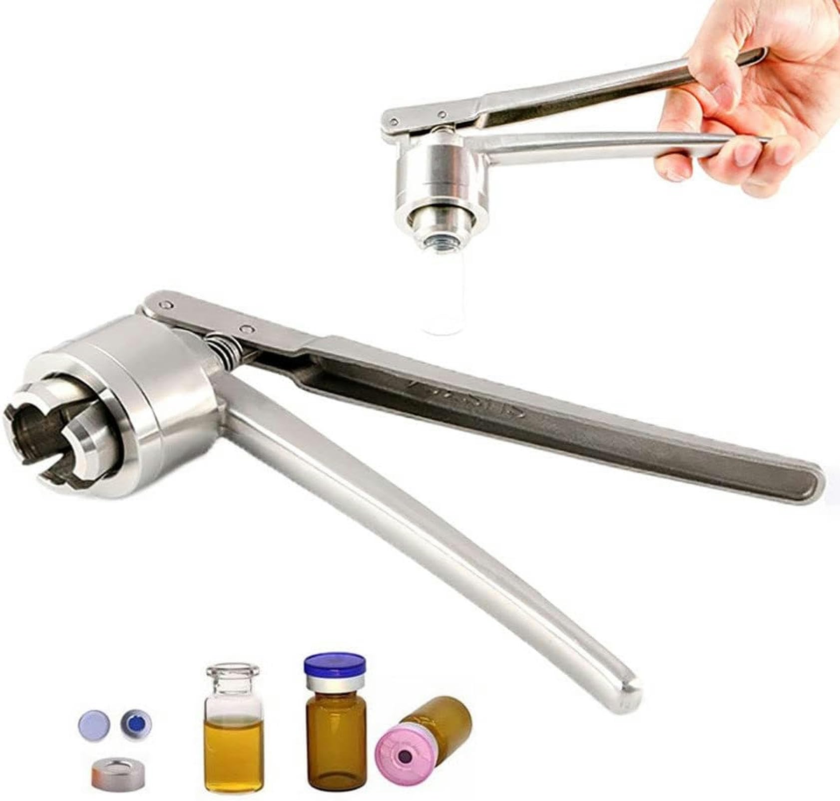 Outil de sertissage de bouchon de bouteille rabattable, sertissage manuel, capsuleuse de bouteille d'antibiotiques, capsulage à main,(20MM)