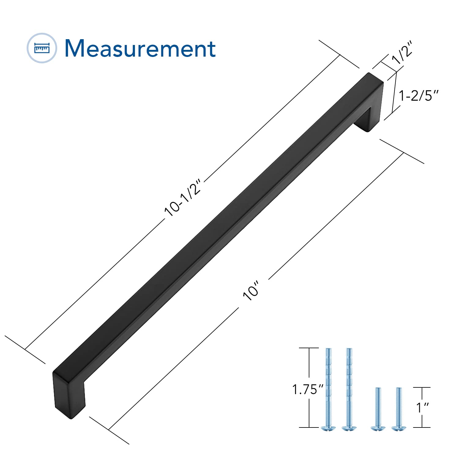 Ravinte 30 Pack Squre Pulls 10 Inch Black Kitchen