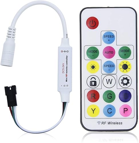 ALITOVE WS2812B WS2811 Controlador LED direccionable RF Remoto inalámbrico Mini Controlador 524V DC para WS2812 WS2811 Color Dream Color Rainbow RGB