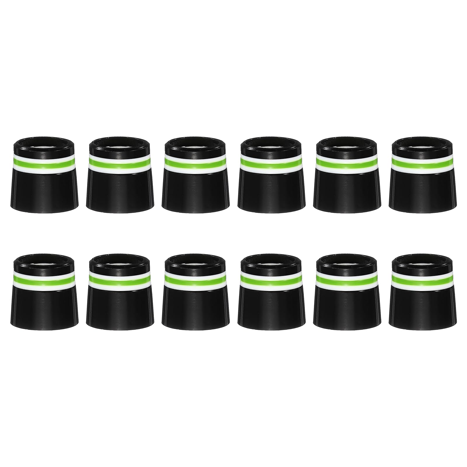 YELARXI Golf Ferrules, 12.7 mm Taper Tip Shaft Golf Iron Ferrules Durable CAP Shaft Tip Protector Replacement 6 Pcs & Green & 0.37"-Fitting for Club Repair and Maintenance