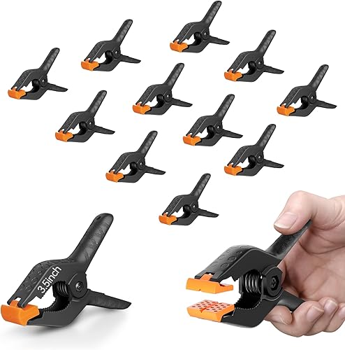Miniatura 12 de EMART Paquete de 12 abrazaderas de resorte resistentes de plástico de 4.5 pulgadas, abrazaderas profesionales grandes para soporte de telón de negro