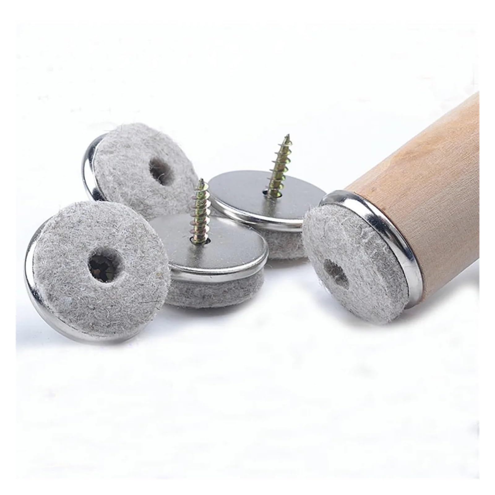 Protectores de suelo para patas de silla, 32 unidades, plateados, 22/24/28/38 mm, fieltro, para sofá, antideslizante, con tornillo antideslizante (38 mm)