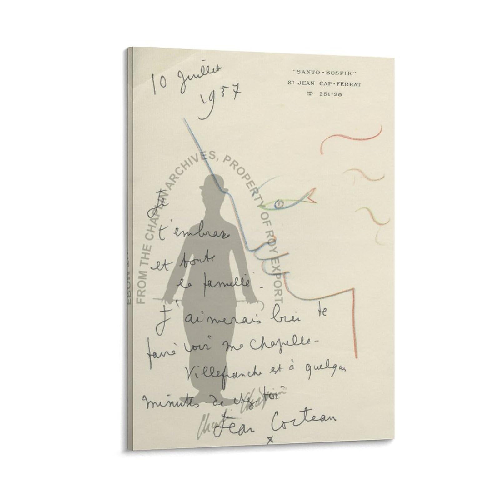 Amazon.co.jp: ジャン・コクトー 絵画抽象アートポスター 印刷