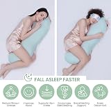 AISLEEP Body Pillow for Adults, Cooling Long Bed Pillow, Full Body Pillow for Side Sleepers, Memory Foam Firm Pillow, Pea Pod Shape Long Pillow for Pregnancy Sleeping Full Body Support - 8