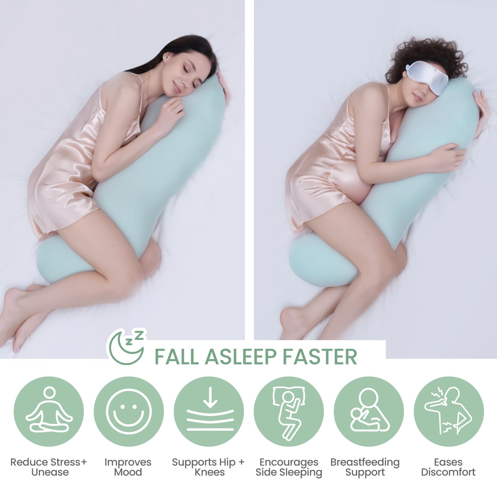 Cuscino per Dormire Laterale, Cuscino Allattamento Ipoallergenico ed Ergonomico, Cuscino Lungo Per Gravidanza e Sostenere la Maternità, Cuscini Corpo