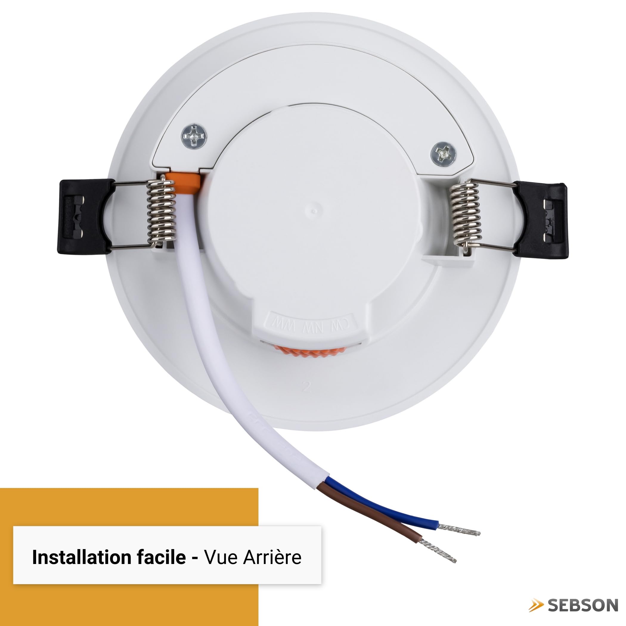 SEBSON Spot LED encastrable 230V 5W 540lm - Panneau LED rond 94mm
