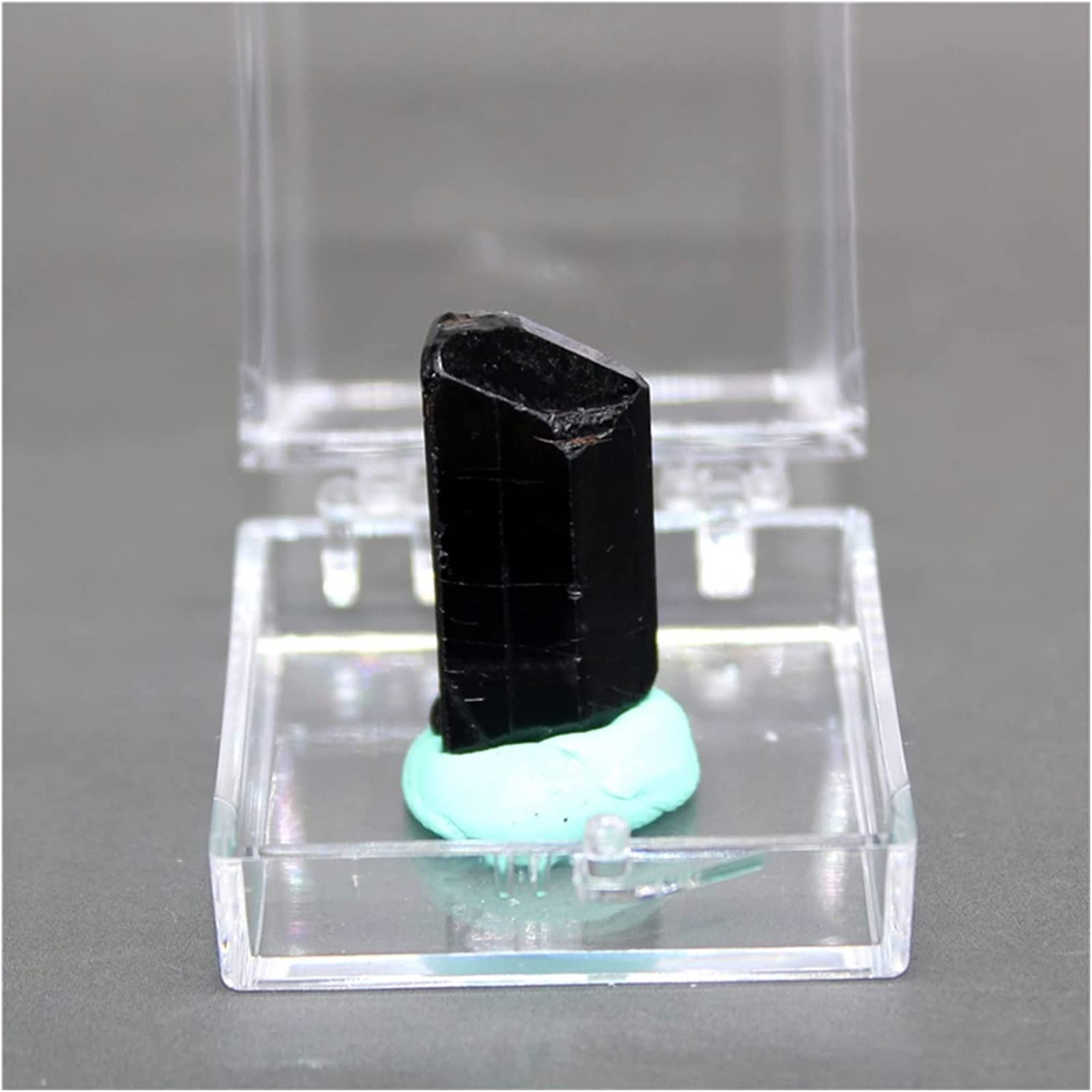 Tourmaline noire du Mozambique : minéral brut naturel de 3,4 cm en boîte de quartz guérison