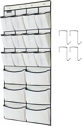Paquete de 1 organizador de zapatos extra grande para colgar sobre la puerta, zapatero colgante para armario, con 4 ganchos para zapatos