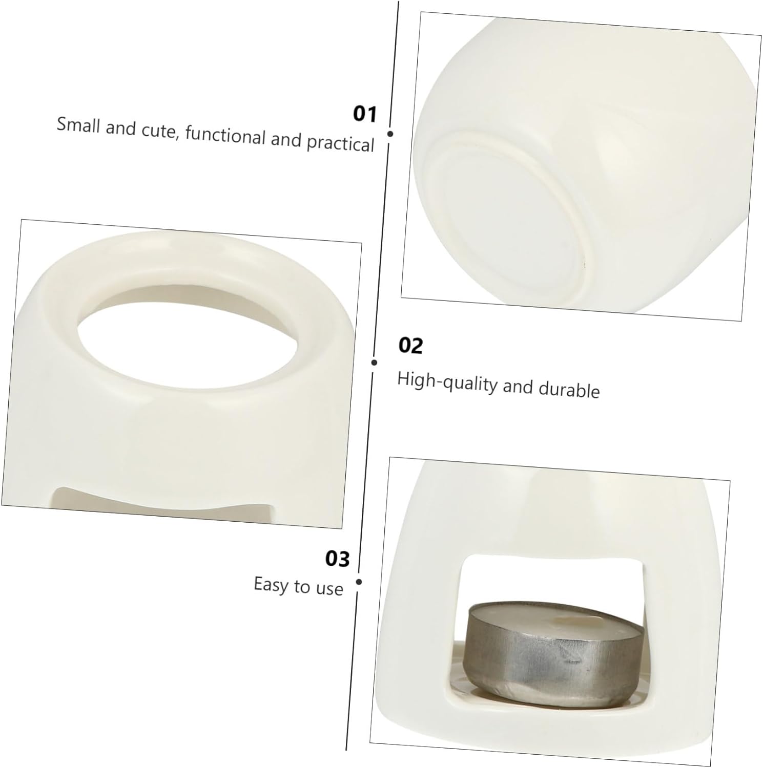 PRETYZOOM Ceramic Fondue Pot for Home Use Chocolate Cheese Butter Warmer with Candle for Parties Bakeries and Diy Fondue Nights Easy to Clean Stain Resistant Safe Heating