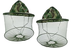 2Pack Camouflage Beekeeper Beekeeping Cap Hat Head Net Mesh Face Protection