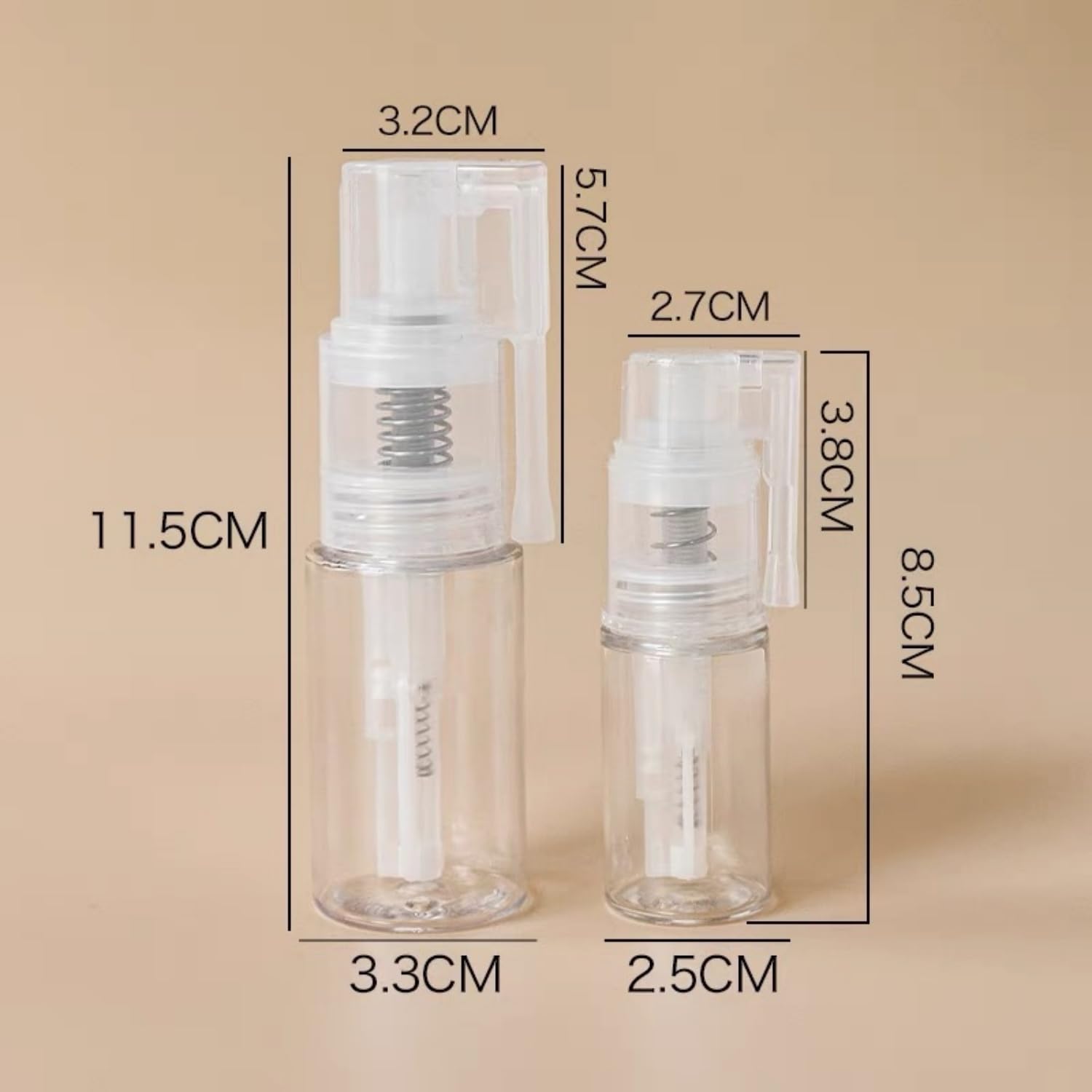 Alfven Botella pulverizadora de polvo seco, 14 ml + 35 ml, pulverizadores de purpurina pulverizadores de purpurina transparentes para tartas, manualidades, álbumes de recortes