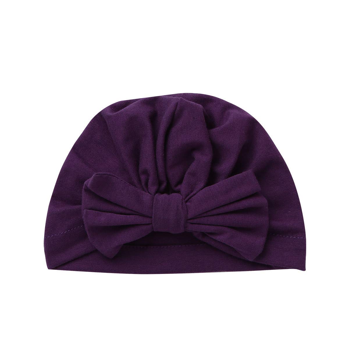 Säuglingsbaby Beanie Knoten Donut Hut Neugeborene Jungen Mädchen Baumwolle Weiche Turban Bogen Kaninchenohren Mütze Krankenhaus Kopf Wrap (Color : C Big Bow, Size : One Size)