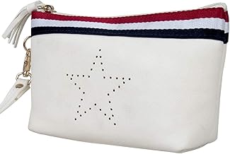 Zureni Women's Wristlet Wallet Clutches for Woman PU Leather Compact Toiletry Bag Cosmetic Travel Purse Handbag with Zippered Pocket for Girls & Women (Cream)