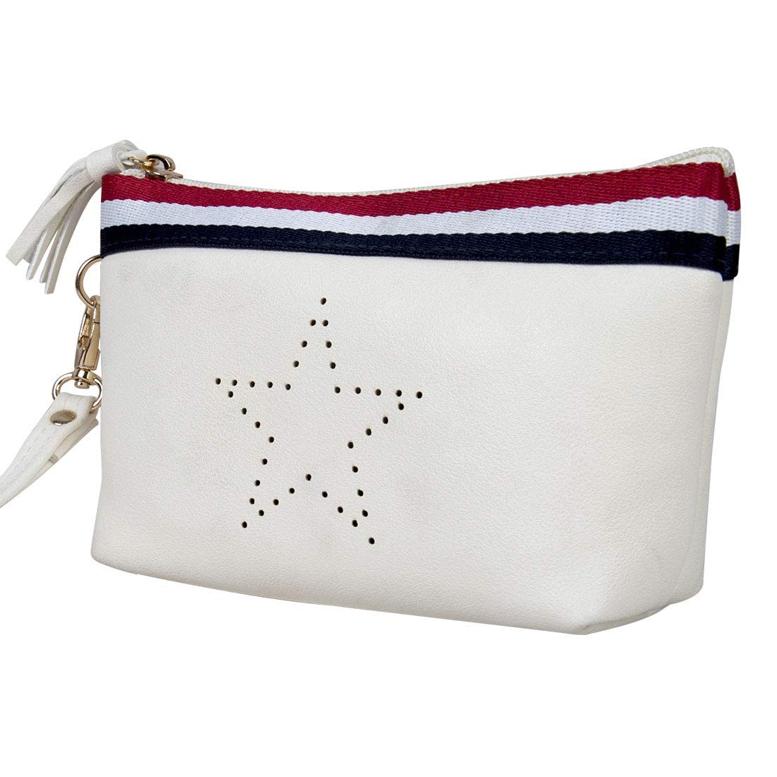 Zureni Women's Wristlet Wallet Clutches for Woman PU Leather Compact Toiletry Bag Cosmetic Travel Purse Handbag with Zippered Pocket for Girls & Women (Cream)-image-46
