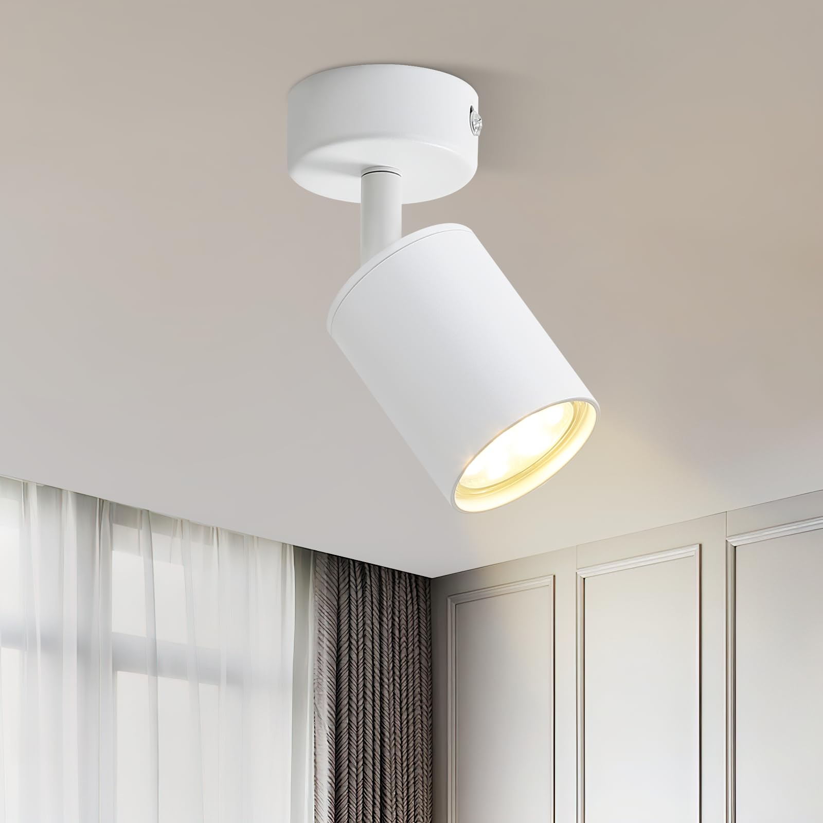 Homefire LED Deckenlampe 6 Flammig Deckenstrahler - 350° Schwenkbar Strahler GU10 Deckenleuchte Weiß flurlampe Spots Innen Deckenspot für Wohnzimmer Küche Schlafzimmer Ohne Leuchtmittel