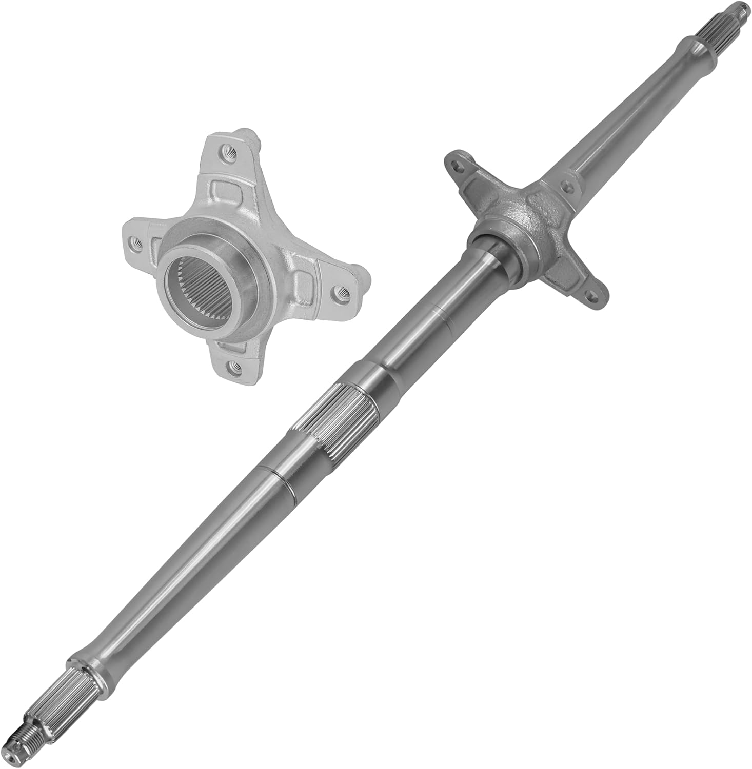 Caltric Rear Axle Shaft And Brake Disk Flange Compatible with Honda Sportrax 400 TRX400EX 2X4 1999-2008 / TRX400X 2X4 2009-2014